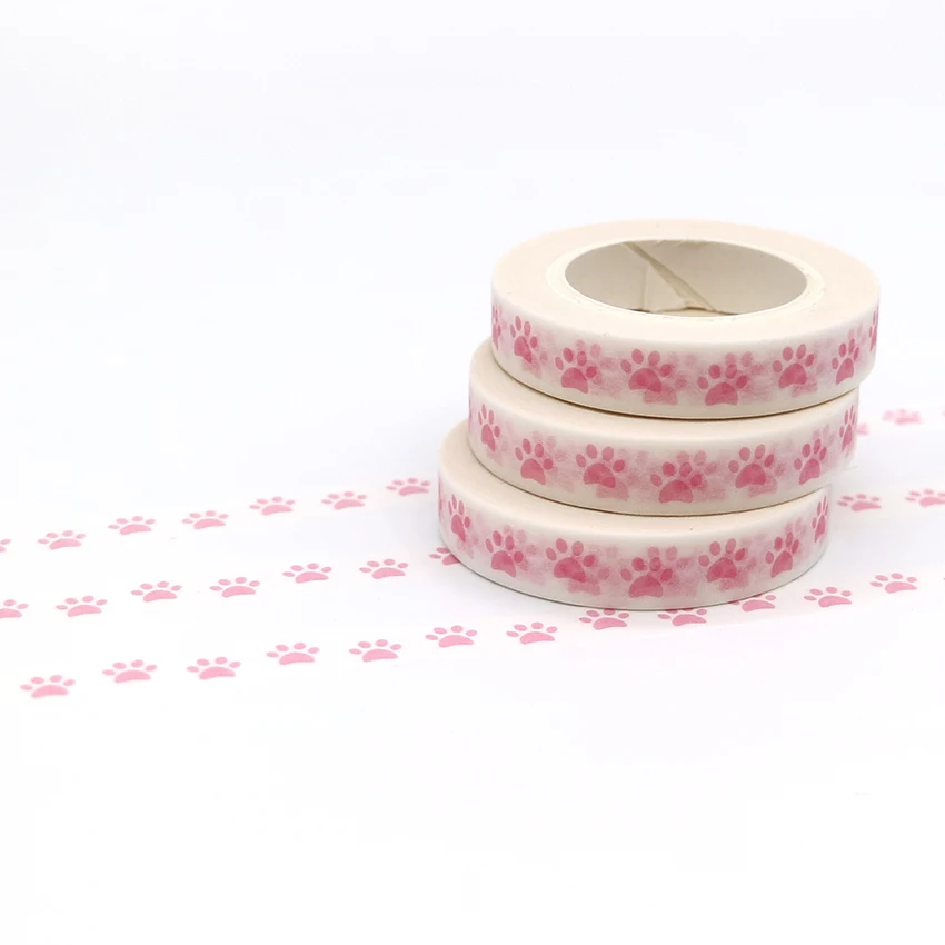 1 шт. розовый Цветной лента Washi пастельных собака след узорами декоративная