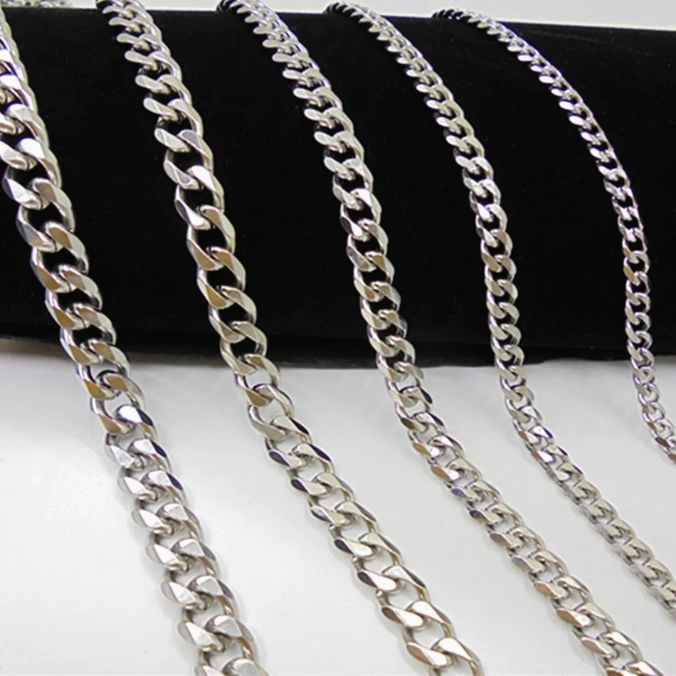 4/5/7/8/9Men's Stainless Steel Silver Curb Cuban Mens Boys Necklace Chain Gift Jewelry | Украшения и аксессуары
