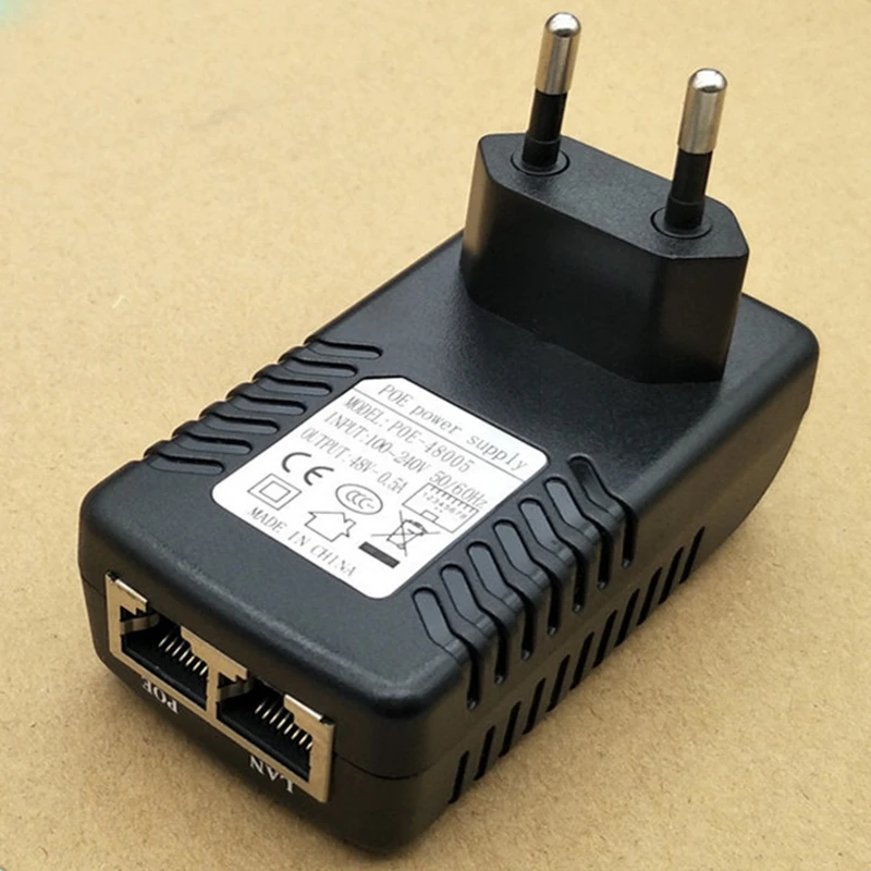 48V 0.5A POE настенная вилка инжектор видеонаблюдения CCTV безопасности Ethernet адаптер IP