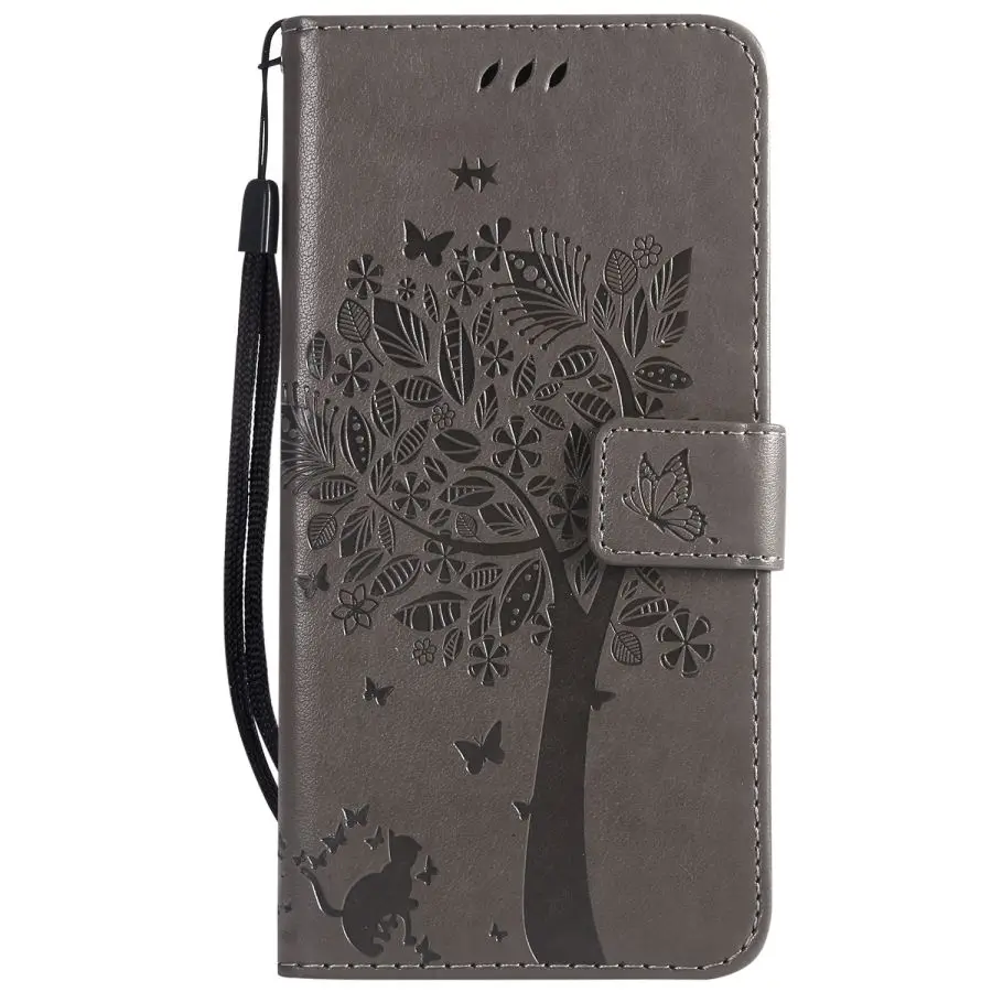 Tree Gray Флип-кожаный чехол для iphone Xs Max Xr X SE 5 5S 6/6s 7 8 plus 7plus чехол мандала цветок кошелек Чехол подставка чехол для телефона s - Цвет: Tree Gray