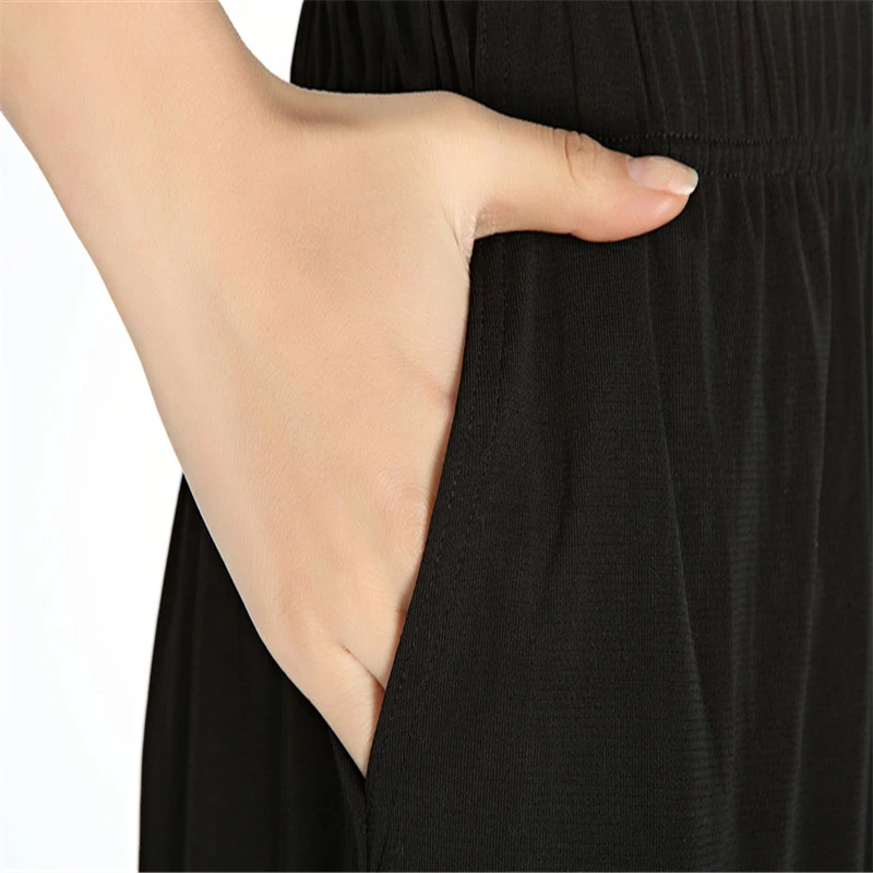 

Wide Leg Pants 2021 Fashion Pants High Waist Casual Loose Women Solid Black Loose Harem Pant Femme Trousers