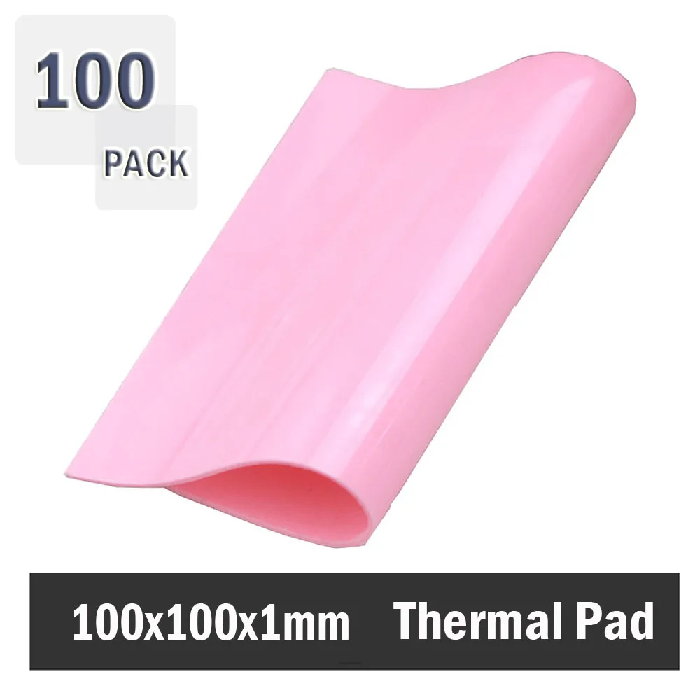 100 шт. силиконовые термопрокладки для ЦП 100x100x1 мм|thermal pad for gpu|thermal siliconeheatsink silicone |