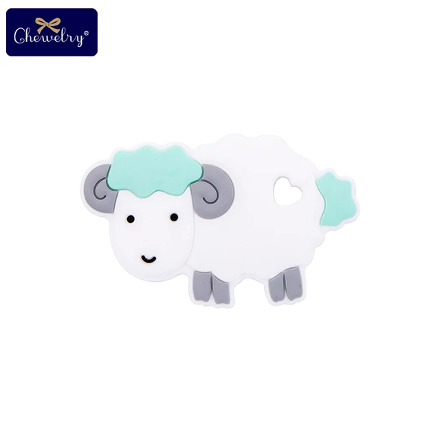 10pc Mint Sheep 10 шт., Милый Панда, детский пищевой силиконовый прорезыватель, грызунок, кошка, сделай сам, ожерелье, крошечный стержень, пустышка, цепочка, кулон, товар для детей, игрушка - Цвет: 10pc Mint Sheep