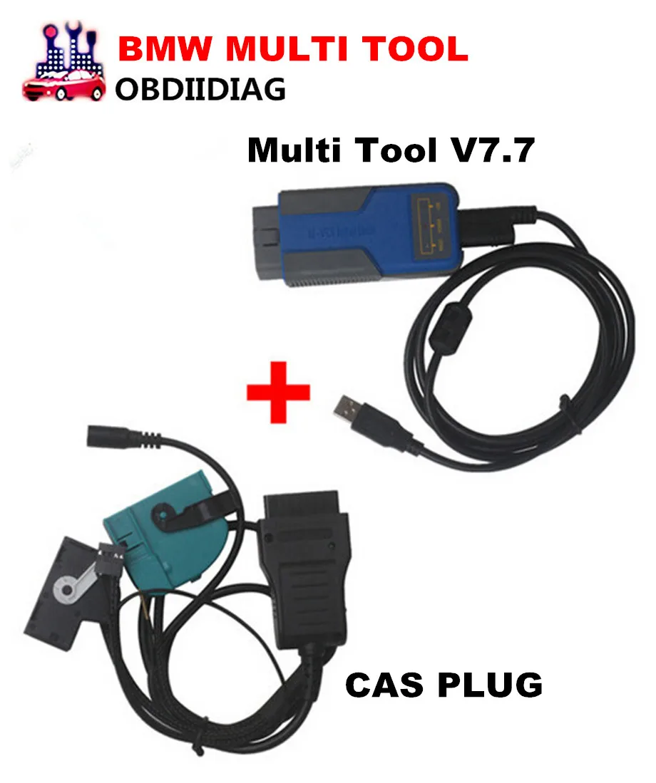 Для BMW многофункциональный инструмент V7.7 OBD2 CAS 1 3 ключ программист с cas разъем для