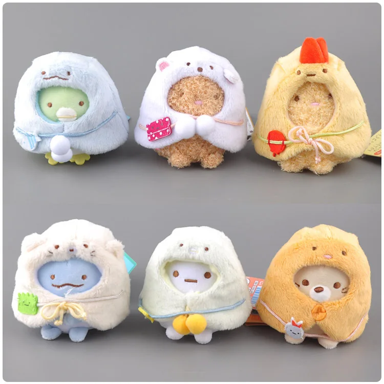 9 см Kawaii японский Sumikko Gurashi San-X уголок био плюшевый брелок Подвески игрушка чучела плащ животные прекрасный мешок Рождественская кукла в подарок