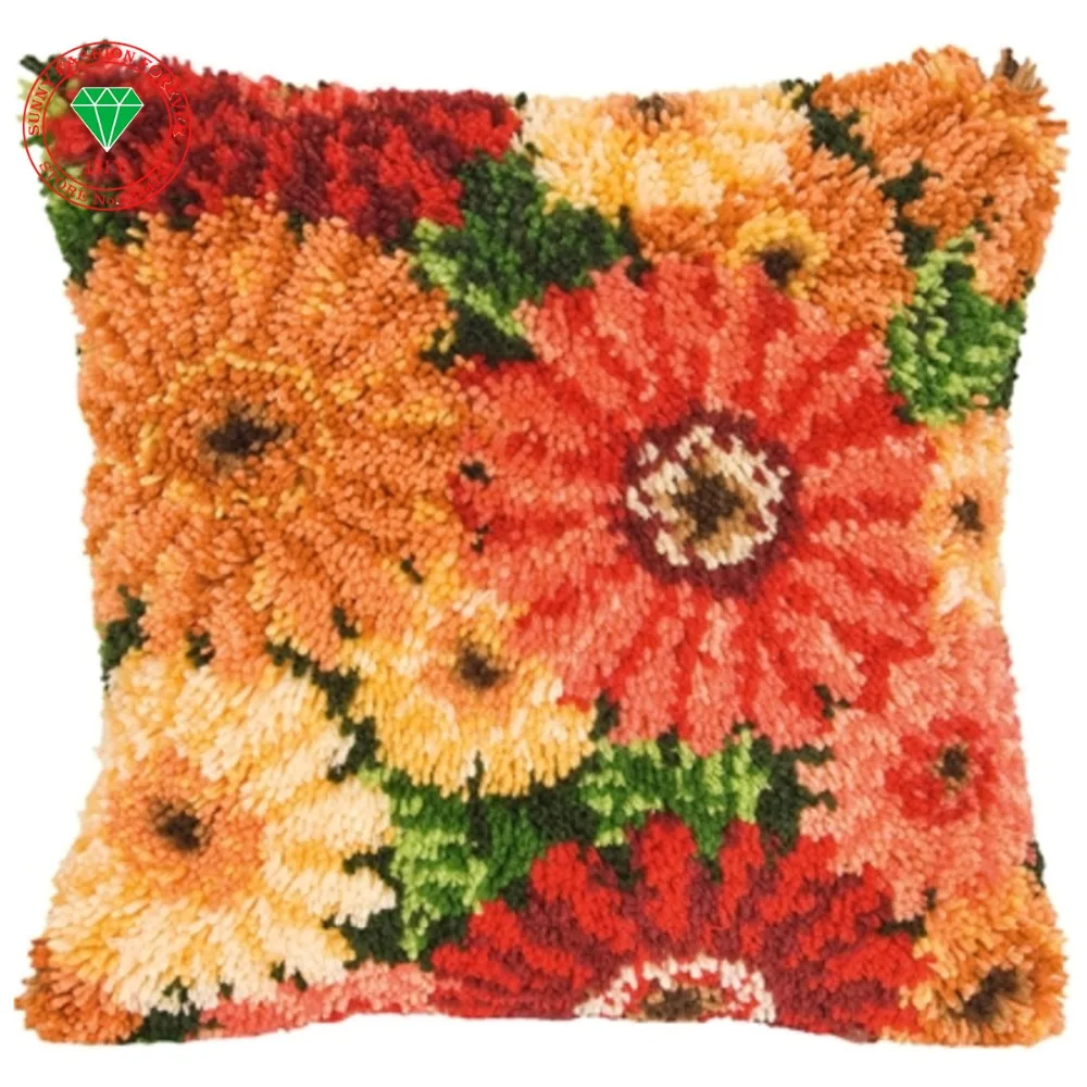 Цветочная Подушка Diy коврик наборы брендовый ковер подушка набор пряжа ковровая