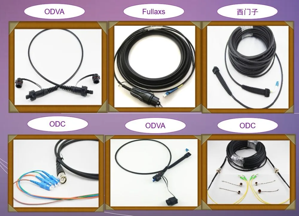 Открытый IP67 ODVA-LC-ODVA-LC дуплексный 1 м FTTA волоконный патч-корд, SM, G657A1, 7,0 мм, 2 ядра, LSZH Куртка+ ODVA LC DX волоконный адаптер
