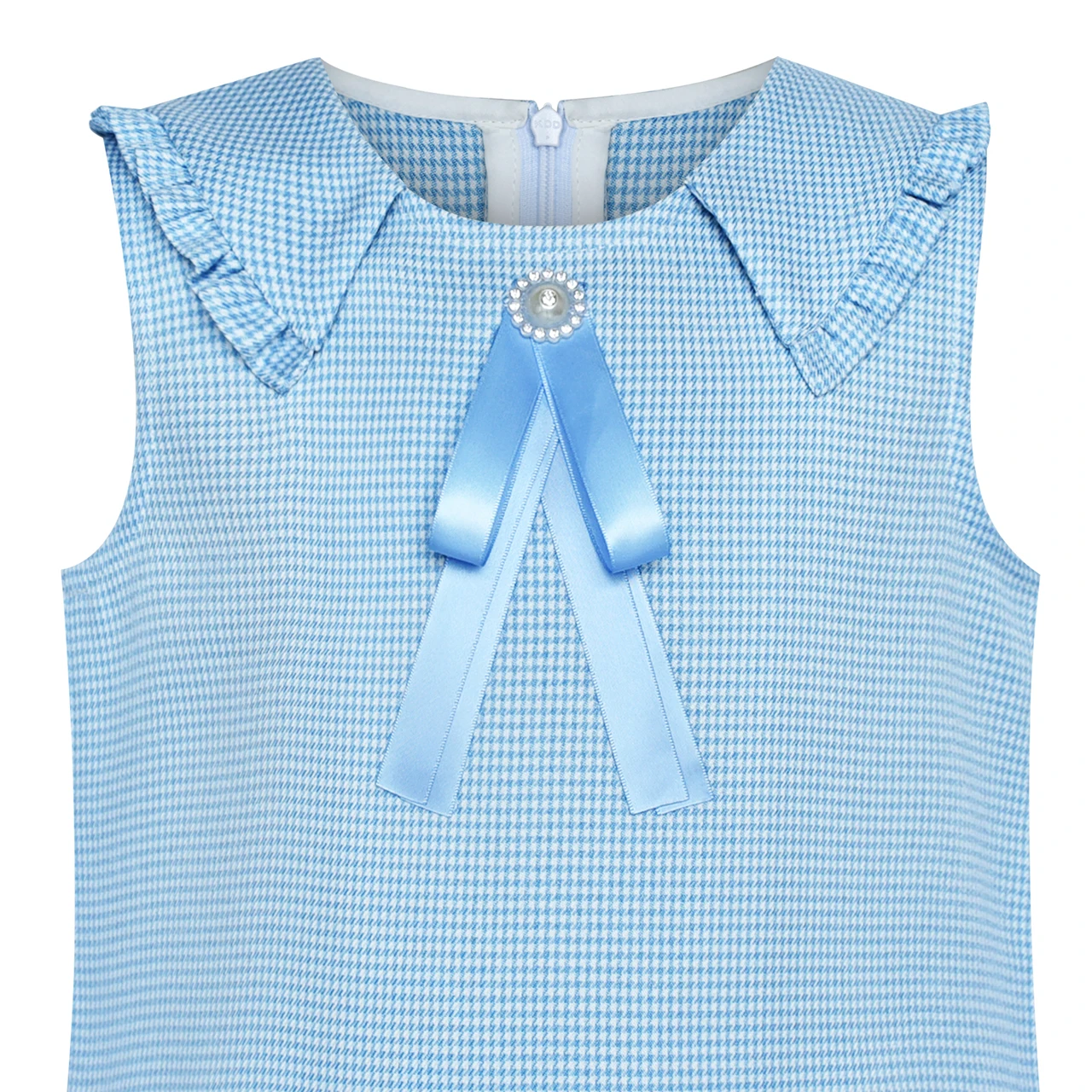 Sunny Fashion платья для девочек новогодние костюмы Плиссированный Белый Черный Плед