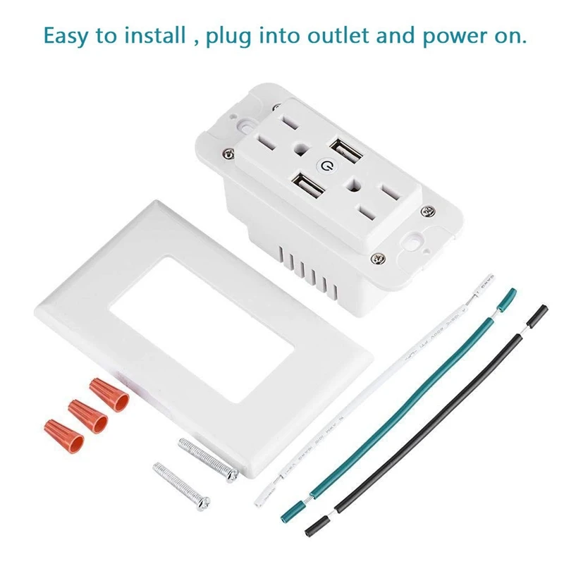 Смарт Wi Fi настенные розетки с двумя 2.4A Usb портами быстрой зарядки самостоятельно