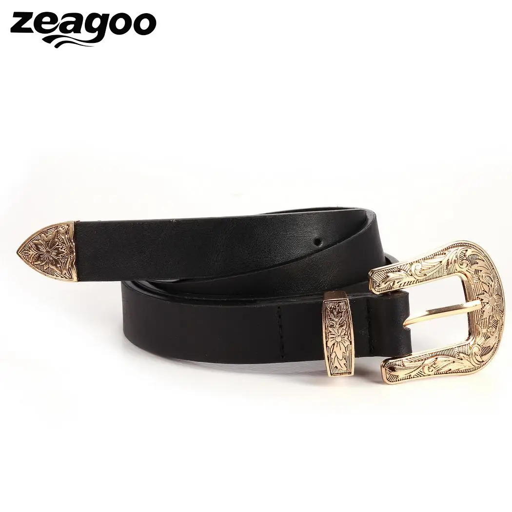 Zeagoo Регулируемый Винтажный стиль ремни для женщин 6 Шпильки Пряжка из