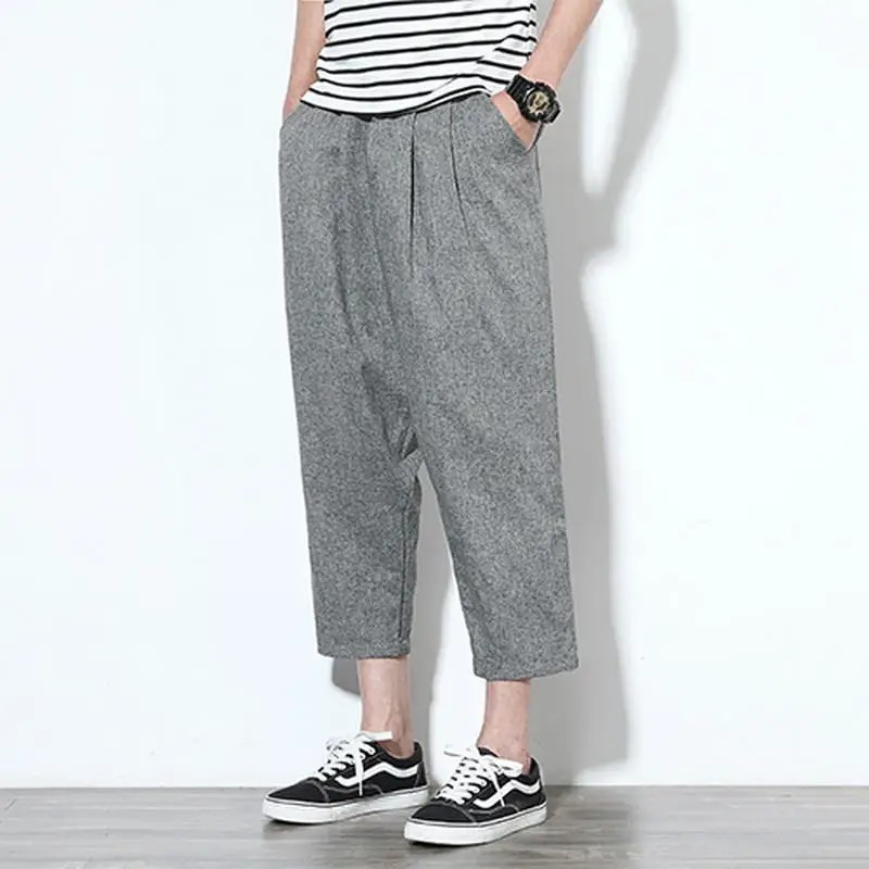 Men Wide Leg Harem High Street Fashion Hip Hop Loose Casual Trousers Male Jogger Sweatpants Vintage Pants | Мужская одежда