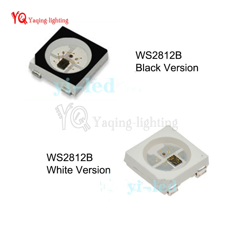 10 ~ 1000 шт. WS2812B (4 контакта) светодиодный чип 5050 RGB SMD черно белом исполнении для