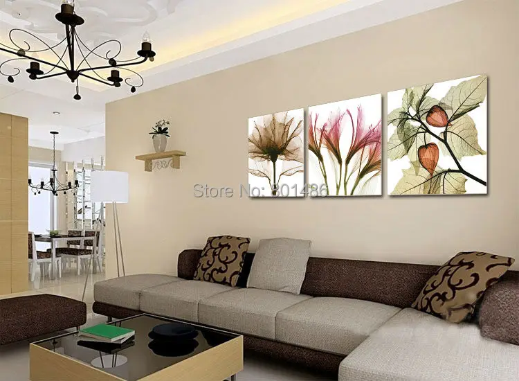 

Large 3 piece Ray flowers pictures modern home decor wall art Poster Painting print on canvas Drop shipping