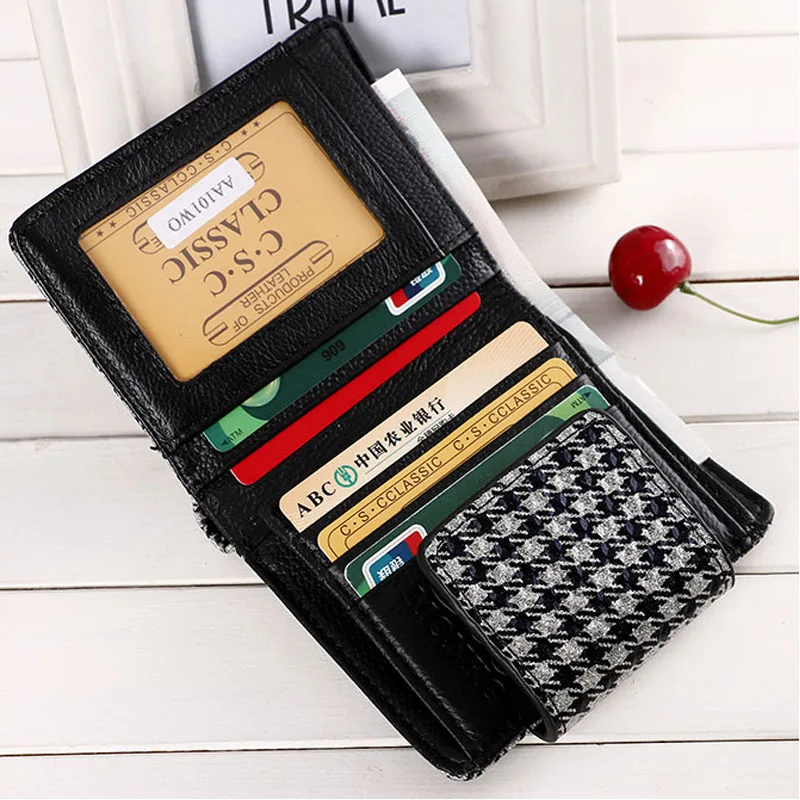 Женский кошелек маленький короткий из натуральной кожи сетчатый Кошелек для