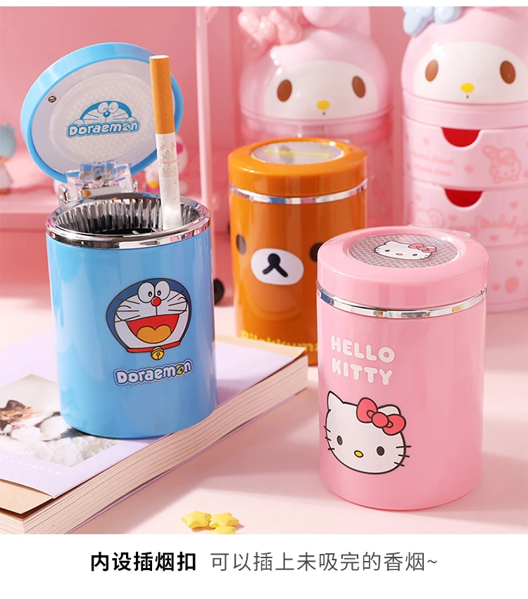Hello kitty Люминесцентная карманная пепельница переносная пепельница для улицы Аксессуары для автомобилей Функция ночника пепельница