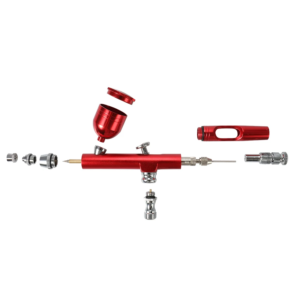 Краскопульт Nasedal Airbrush красно-Аэрограф Двойного действия краскопульт для макияжа