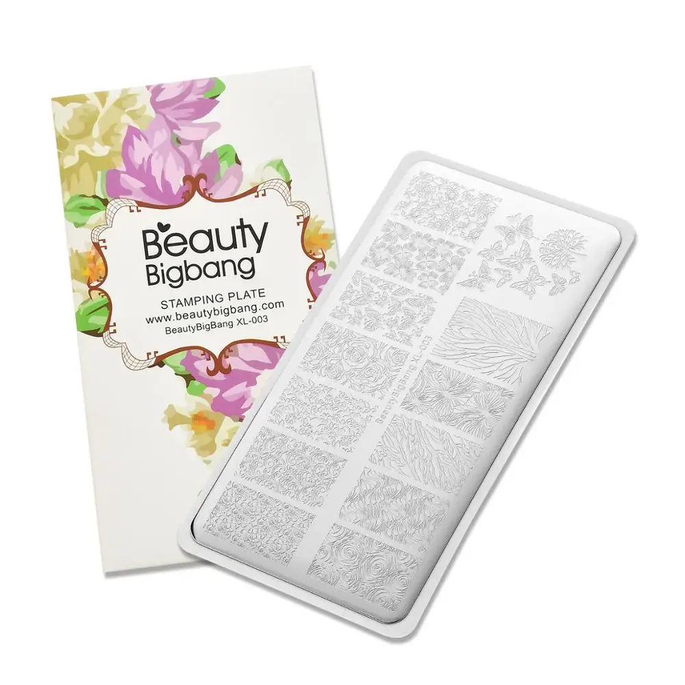 BeautyBigBang штамповочные пластины 6*12 см нержавеющая сталь разное изображение