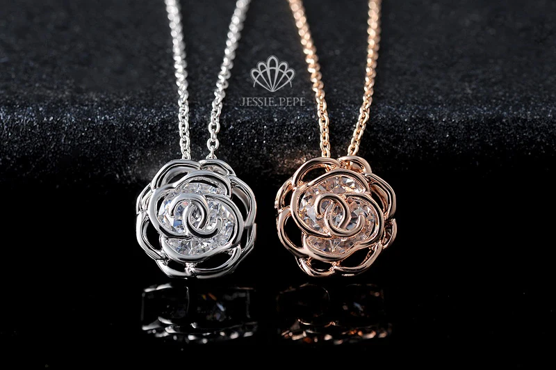 Buy Jessie Pepe Italina Rigant Elegant Rose Flower Earrings Brincos 18KGP Gold Color With Alloy Anti-Allergy #JP86713