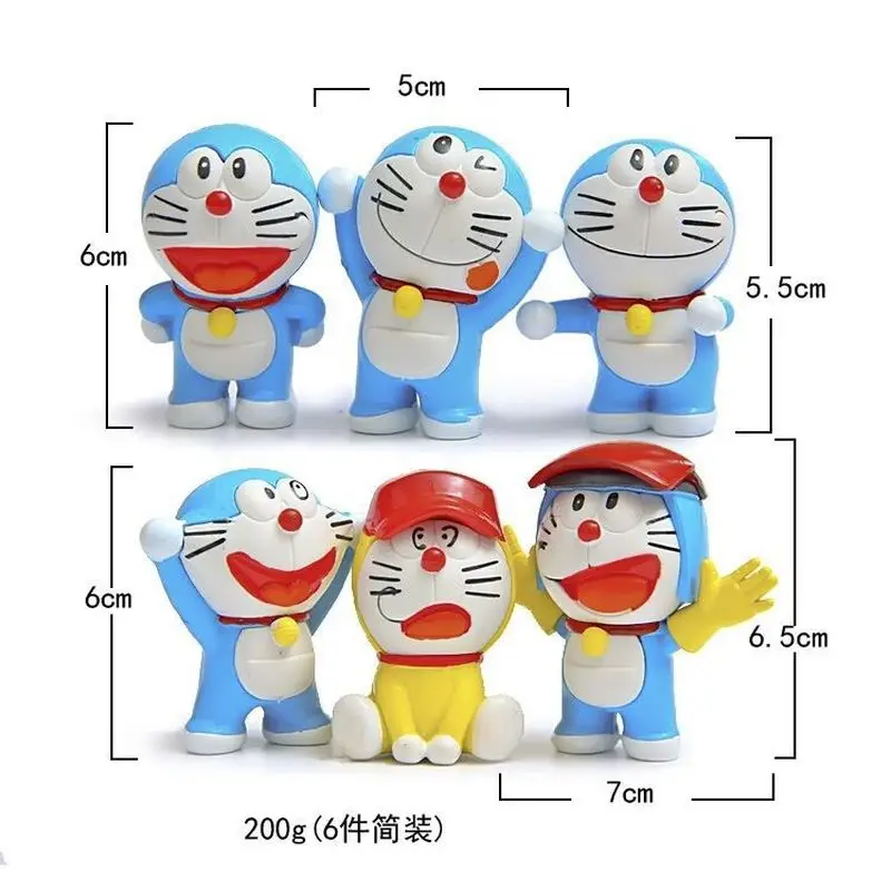 6 шт./лот смеяться версия куклы дораемон Коллекционная фигурка украшение