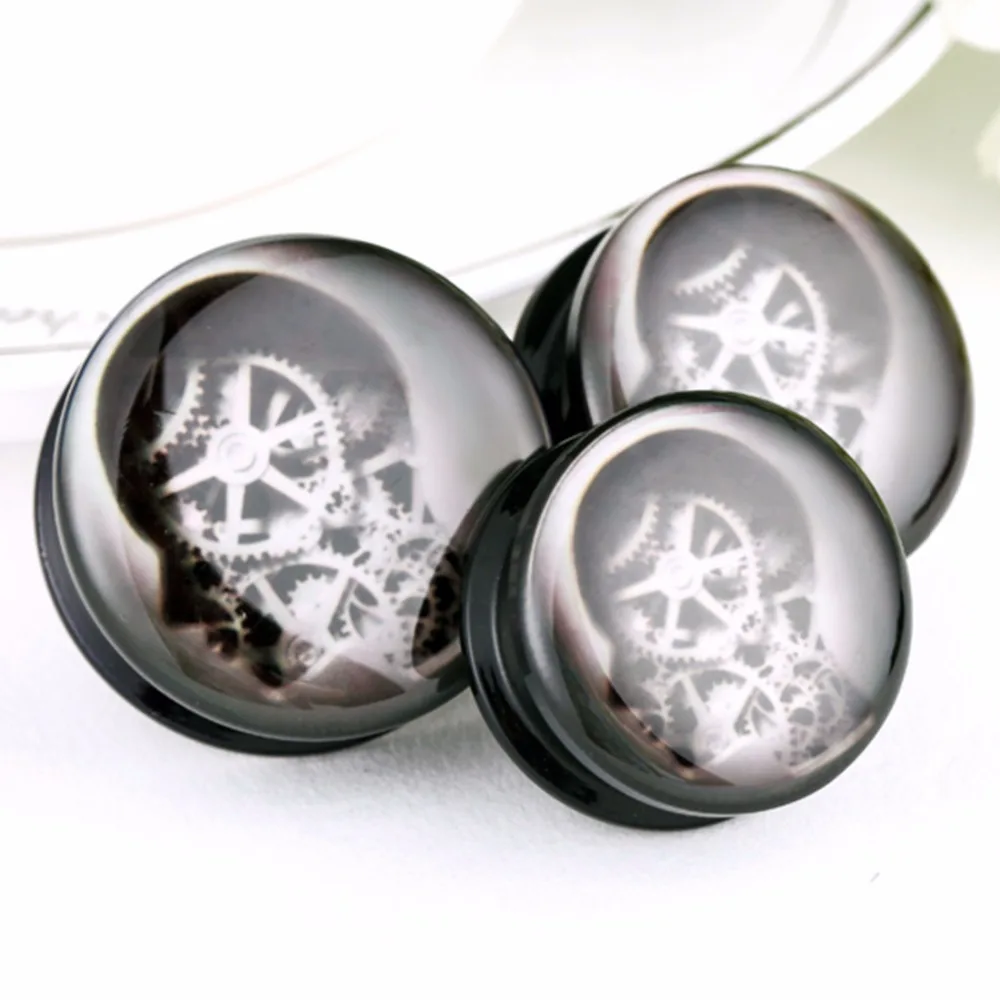 2 шт. круглая Шестерня в стиле стимпанк затычки для ушей туннели ювелирные