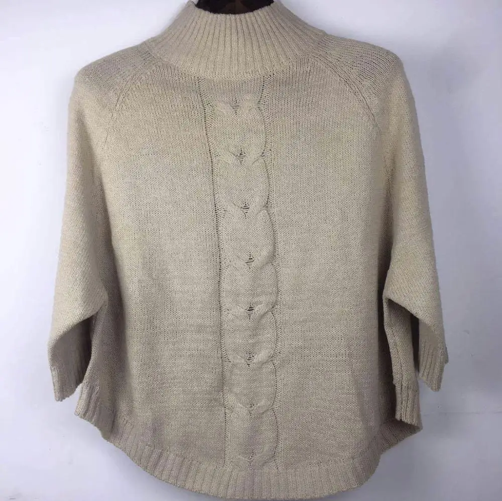 2019 New Solid Color Polyester Spring And Autumn Winter Ladies Bat Sleeve Knit Sweater | Женская одежда