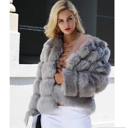 Womens XXL Size Fashions Fluffy Faux Fur Coat Women Short Furry Winter Outerwear Black Coat 2021 Winter Casual Party Overcoat