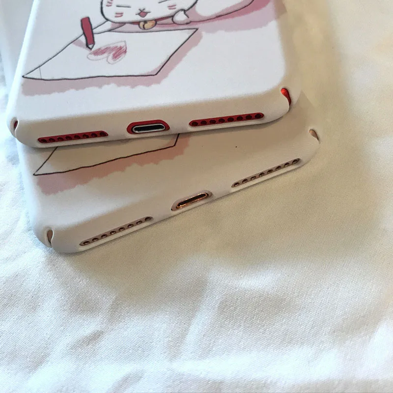 JiBan For iPhone 6 6s 7 8 Plus Phone Case Fashion Cute Funny Cartoon Cat Love Heart Hard PC Cover |