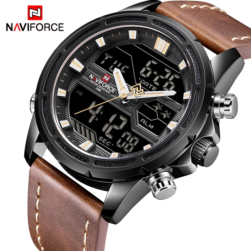 Лидирующий бренд мужские спортивные часы NAVIFORCE Мужские кварцевые аналоговые
