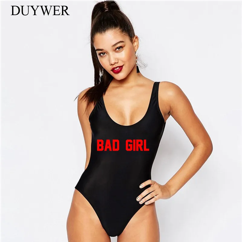 BAD GIRL письмо цельный Плавание костюм носить дамы ванный комплект белый боди