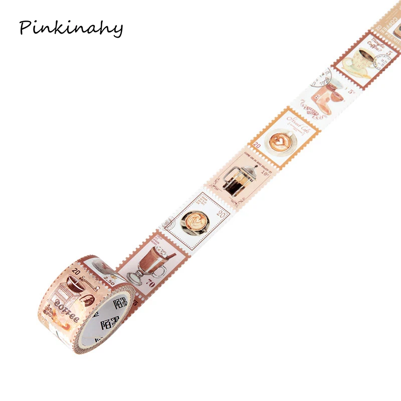 Vintage Stamp Series European Flower Plant Decorative Adhesive Tape Masking Washi Tape DIY Scrapbooking Sticker Label stationery