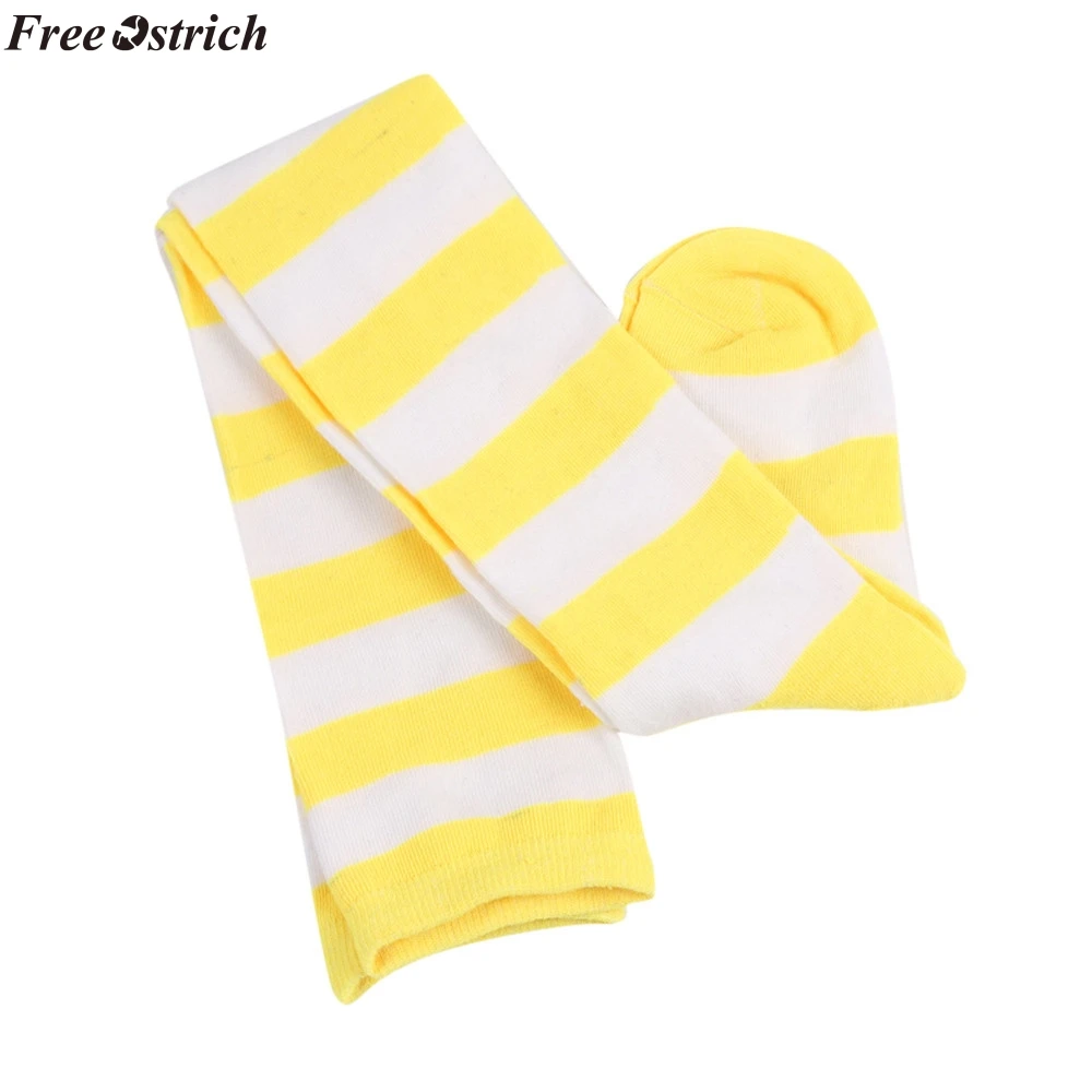 Свободные Страусиные женские повседневные Мягкие широкие полосатые чулки