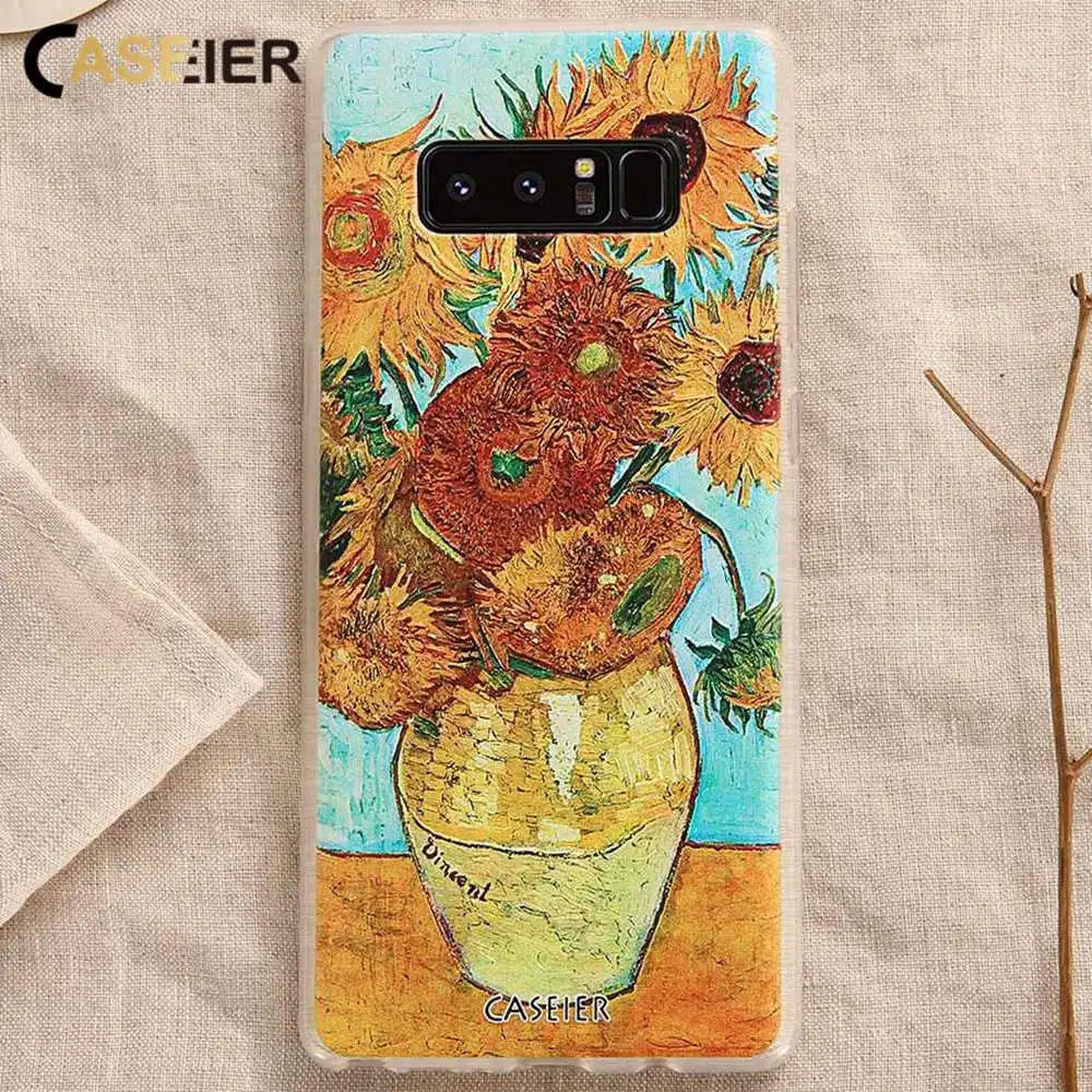 Caseier Телефон чехол для Samsung Galaxy S6 S7 Edge S8 Plus note 8 крышка Ван Гога закат печати Капа coque