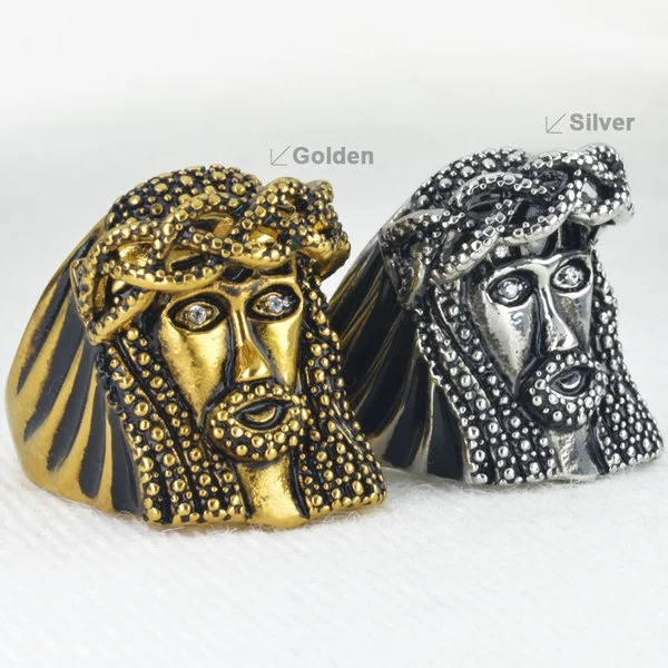 

Hip Hop Holy Jesus prayer Ring mens gift jewelry