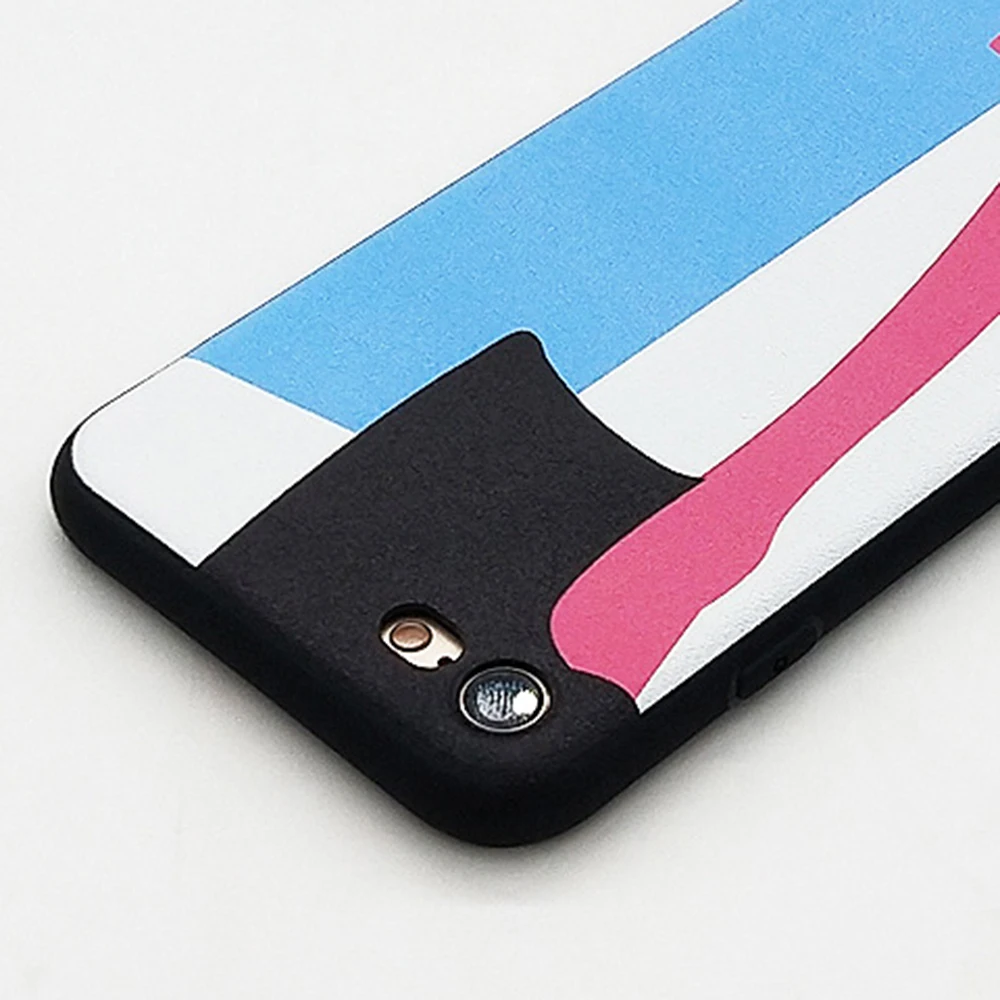 Lanrenz TPU Case For iPhone 6 6S Plus Silicone Relief Stylish Colorful Cover 7 8 X |