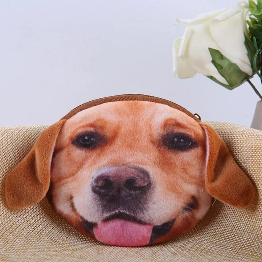 M213 милые женские кошельки мультфильм 3D плюшевая собака кот тигр Портмоне кошелек