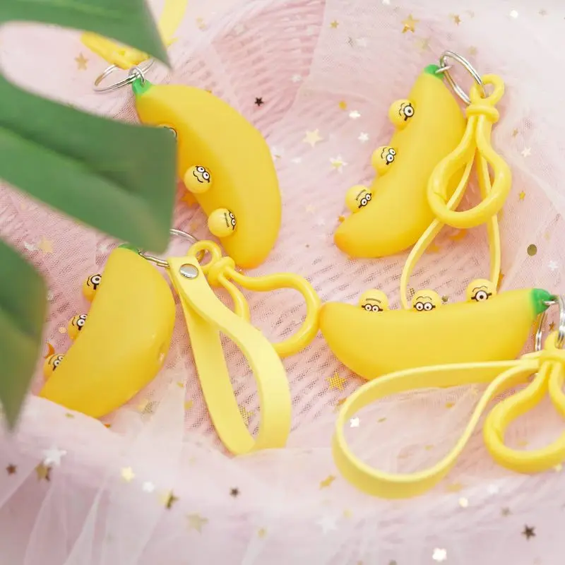 Забавная имитация банана декомпрессионные игрушки сжимающий брелок сумка