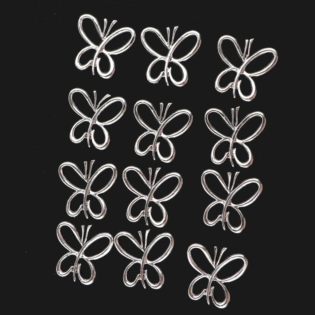 

12Pcs Metal Alloy Butterfly Charms Pendant Accessories for DIY Handcrafts Crafts Jewelry