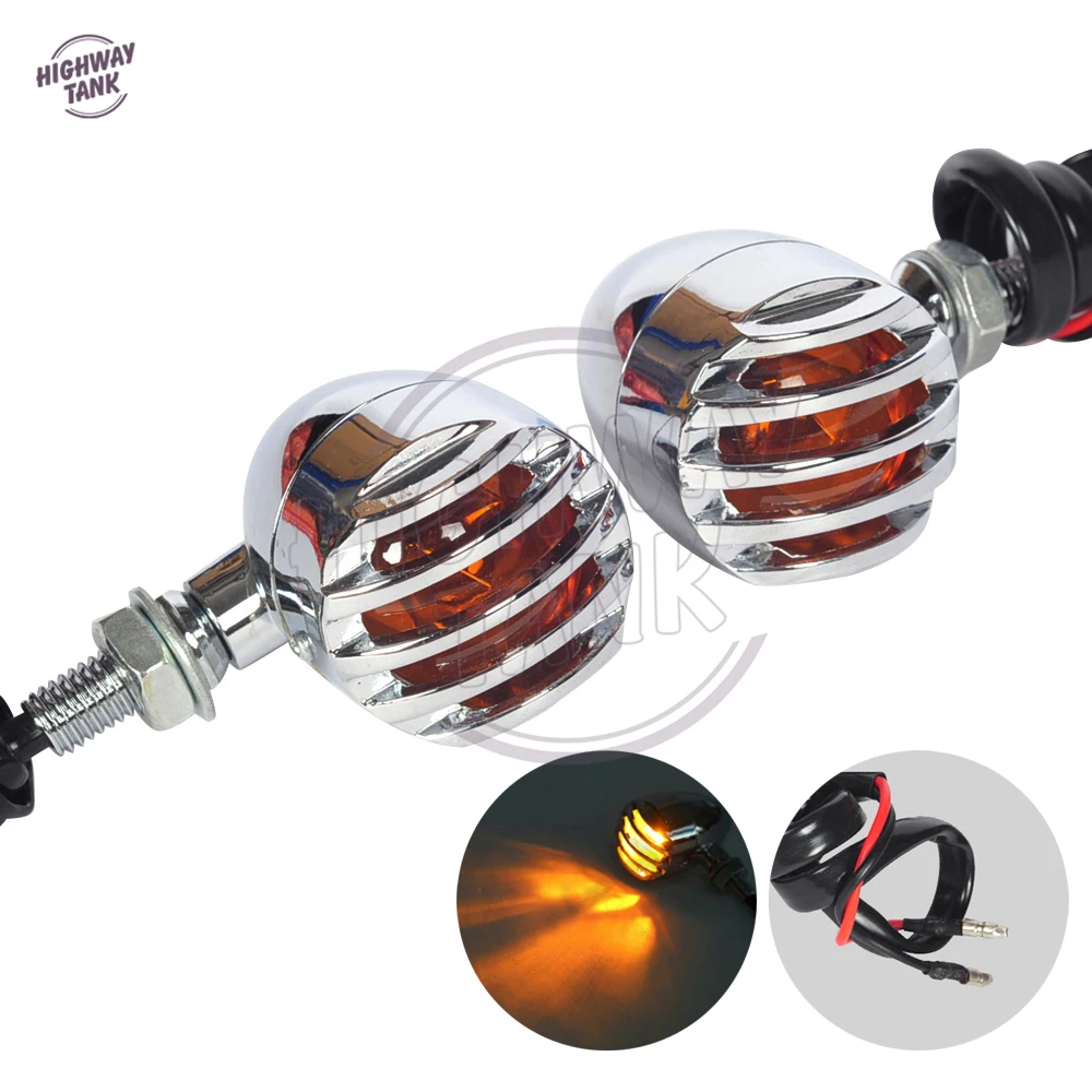 

Chrome Motorcycle Turn Signal Lights Blinker Case for Yamaha Honda Kawasaki Suzuki