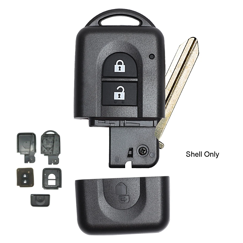 Keyecu Складной Корпус ключа дистанционного управления 2 кнопки для Nissan Micra Xtrail Qashqai