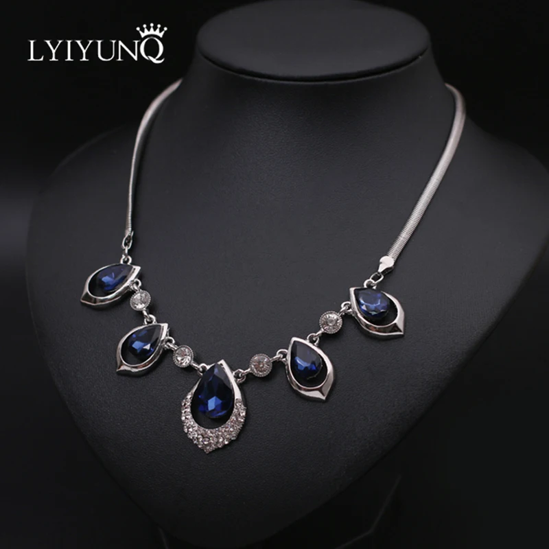 Винтажное геометрическое ожерелье с кристаллами для женщин классическое