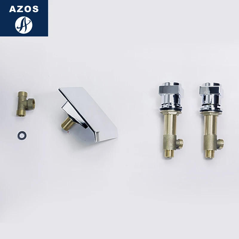 Azos Split FaucetWaterfall латунный хромированный переключатель холодной и горячей воды