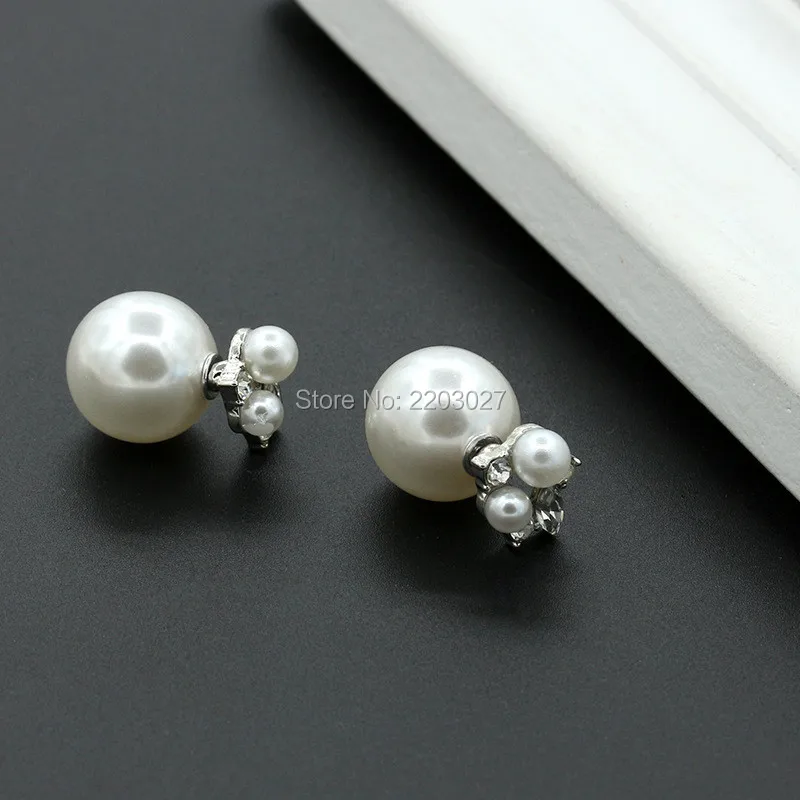 Korean Fashion Imitation Pearl Flower Crystal Wedding Stud Earrings for Women Jewelry | Украшения и аксессуары