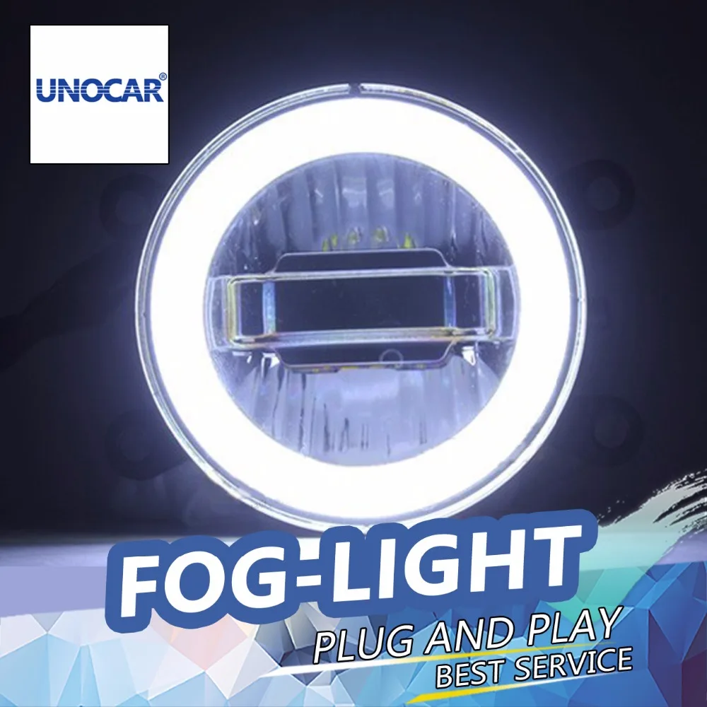 

UNOCAR Car Styling Angel Eye Fog Lamp for Mondeo LED DRL Daytime Running Light High Low Beam Fog Light Automobile Accessories