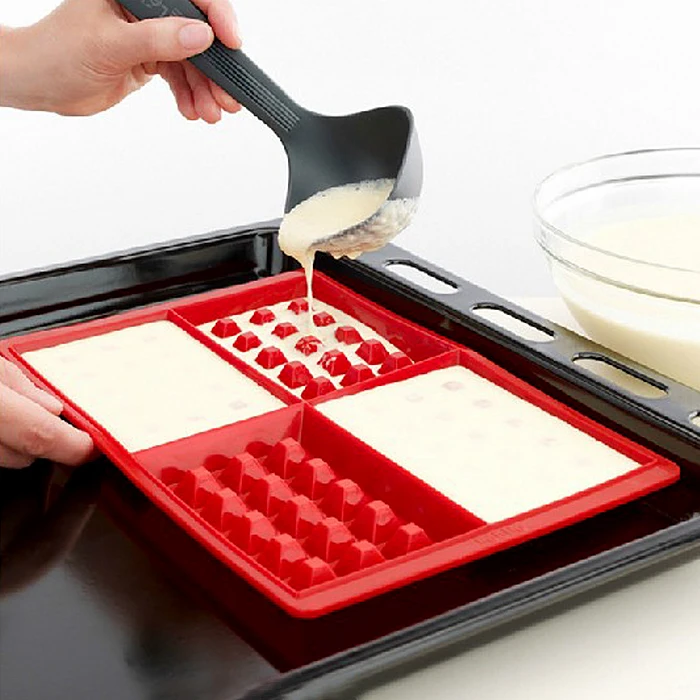 1 шт. силиконовая форма для вафель 2 формы|baking tools|molde wafflesilicone mold waffle |