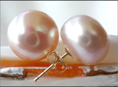 Бесплатная доставка розовые натуральные серьги с жемчугом AAA 10-11 мм цвета Южное