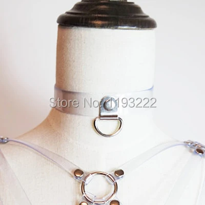 Ожерелье-чокер ручной работы с прозрачной виниловой пряжкой | Украшения и