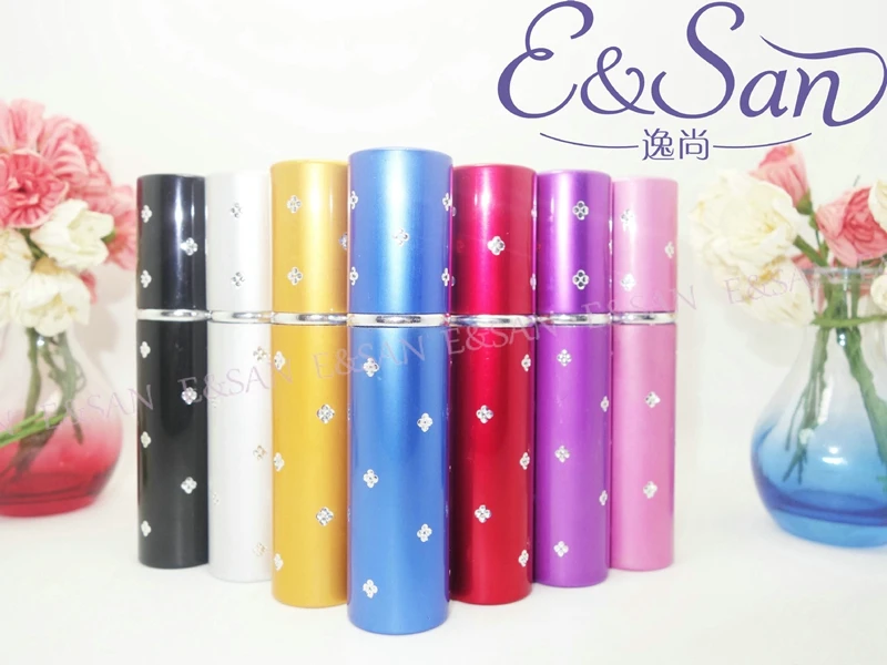 

100PCS/LOT Plum 7 Colors Aluminum Outside Glass Perfume Bottles L04-10ML