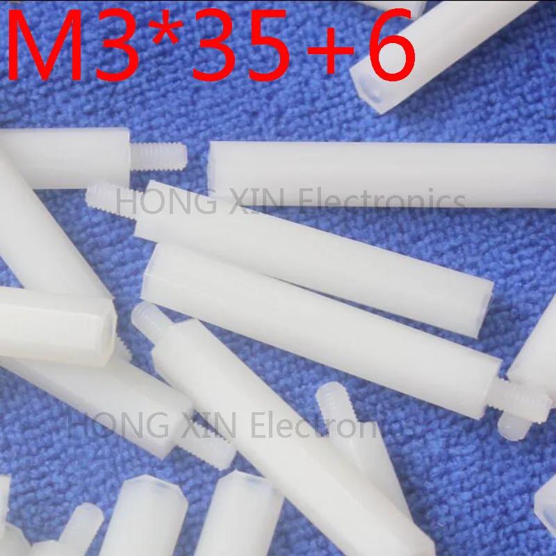 M3 * 35 + 6 белых 1 шт. мм нейлоновые гайки Spacer Стандартный мужского и женского набор