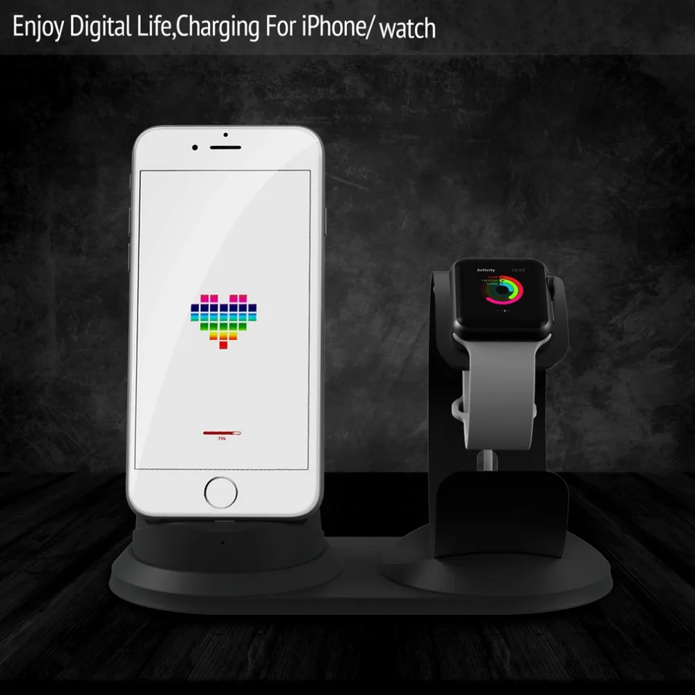 Зарядная док станция 2 в 1 держатель для всех зарядных станции Apple Watch iPhone X Xs Max XR 8 7