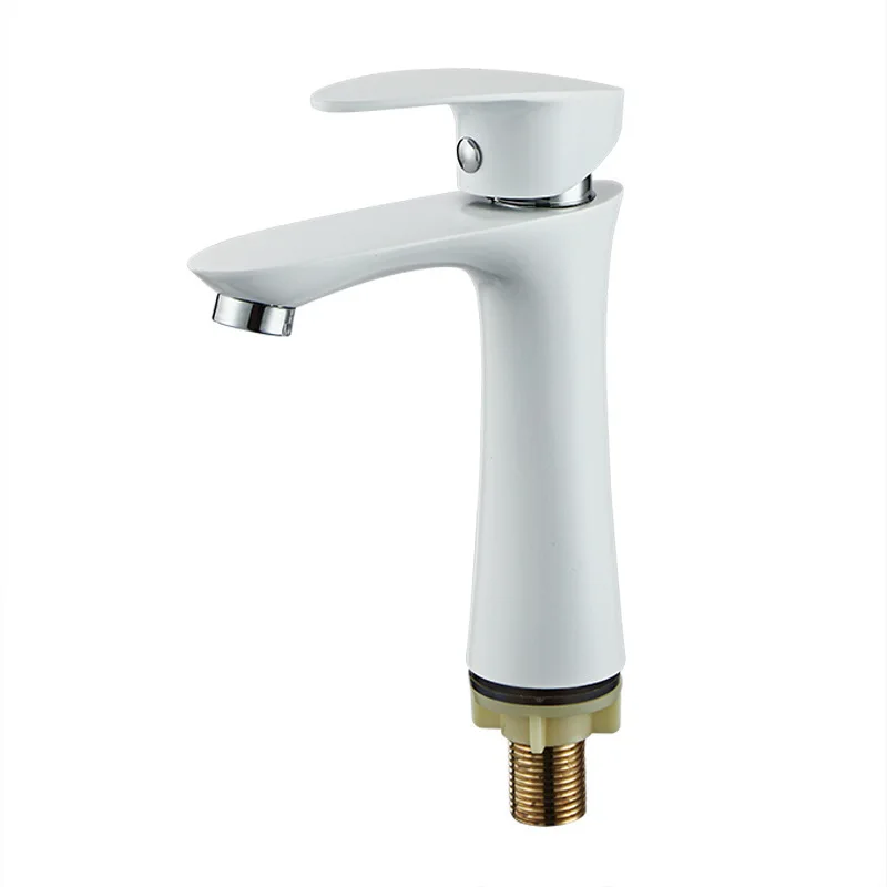 

White single cold leading bathroom cabinet faucet above counter basin faucet alloy faucet torneira grifo lavabo wasserhahn new